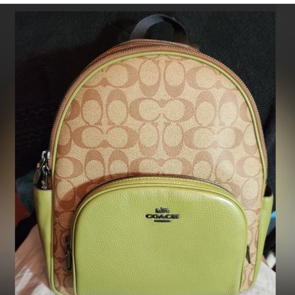 Coach Handbags - Coach Tan Backpack with Signature Monogram